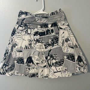 Monochrome Comic Print Mini Skirt